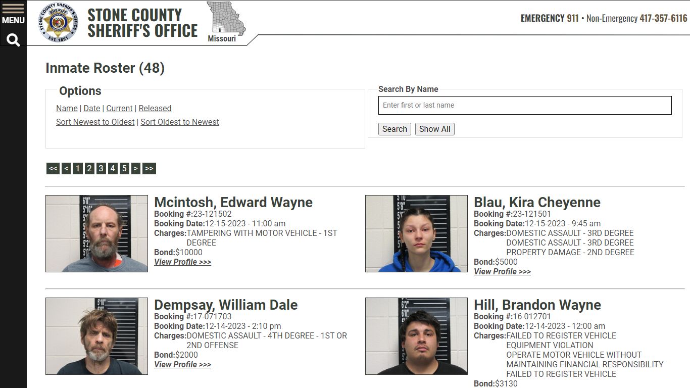 Inmate Roster - Current Inmates Booking Date Descending - Stone County ...