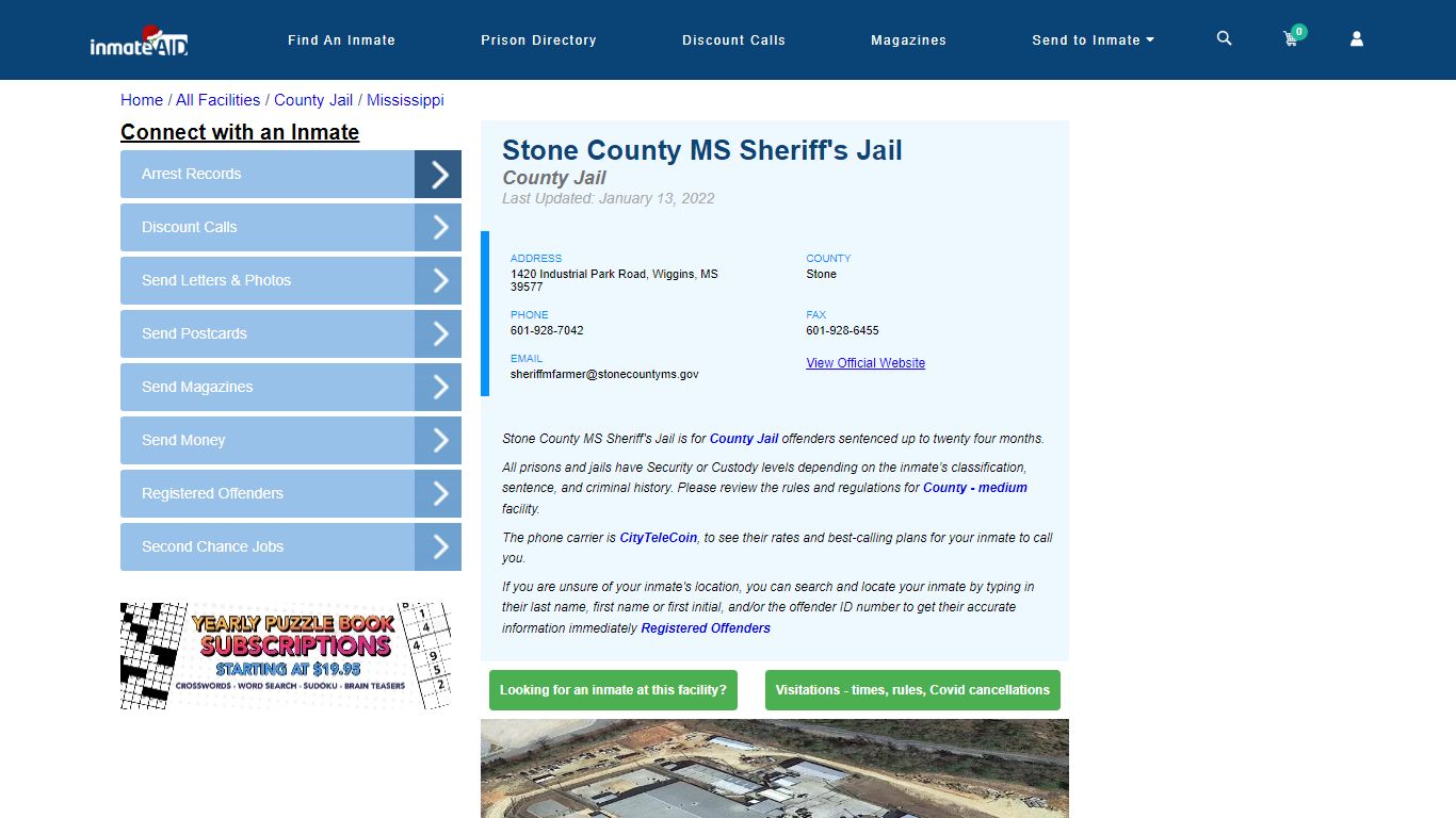 Stone County MS Sheriff's Jail - Inmate Locator - Wiggins, MS